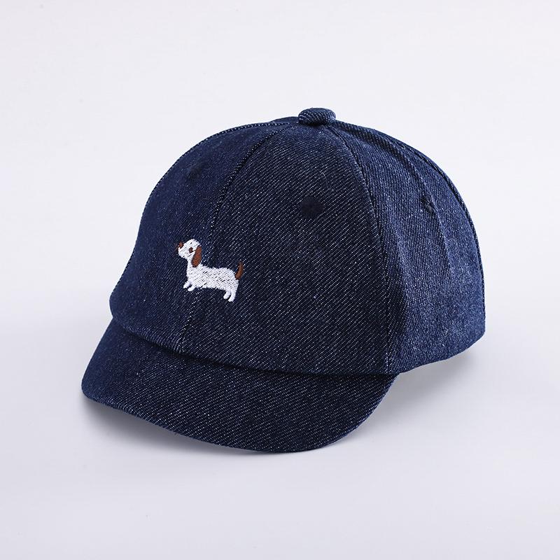 Jungen Denim Baseballkappe 48-50cm 1-3 Jahre Frühling Sommer Breiter Rand Mädchen Sonnenschild Mütze Verstellbar Buchstabenstickerei Kinderkappen