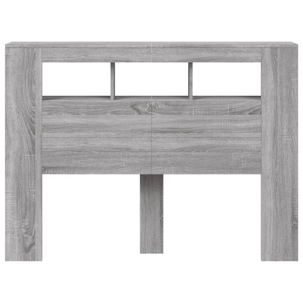 Vidaxl Testata Letto Con LED, Rovere Sonoma Grigio, 140X18,5X103,5 Cm