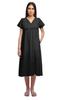 Moomaya Solid Short Sleeve Nightdress For Ladies Button Placket Nightwear