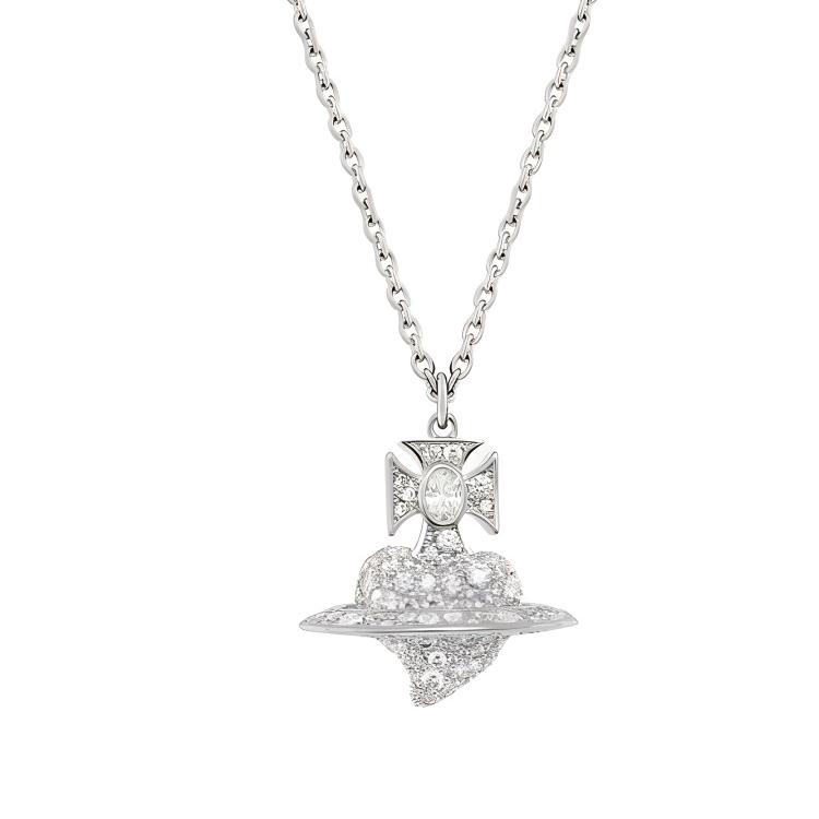 

Vivienne Westwood Heart Design Brass Necklace Unisex necklace Silver 8053195154890 Basic Packaging-Dust Bag+Box
