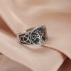 Titanium Steel Tree of Life Ring Personality Trend Hip Hop Punk Stainless Steel Smear Opening Rings for Men