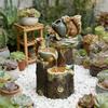 Duck /Squirrel Fountain Ornament Garden Duck Family Statue Outdoor Yard Miniature With Light Garden Decor For Patio Balcony Lawn