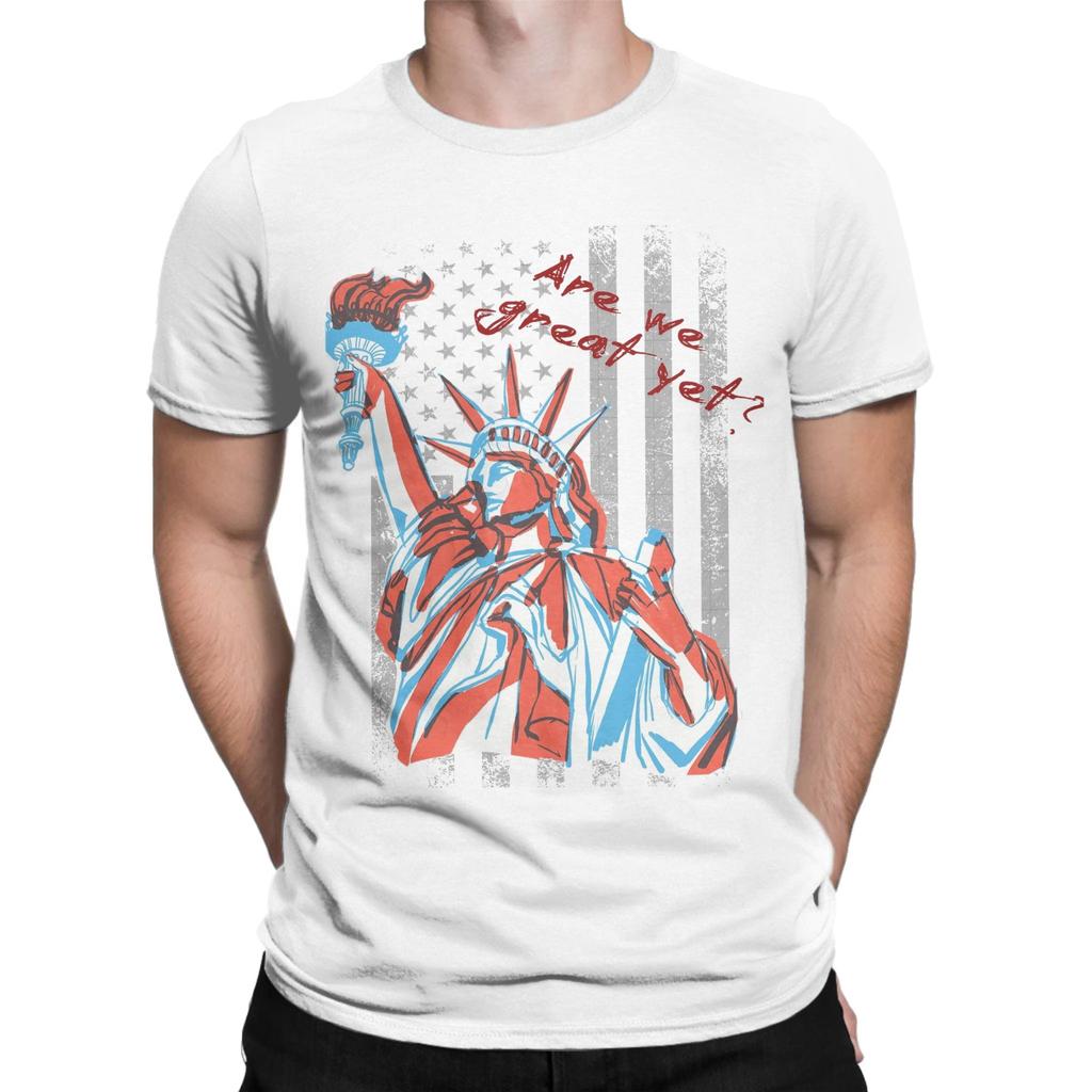 Men Women Are We Great Yet Shirt Pure Cotton Printed T-Shirt  Clothing Outfits
