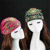 Lady Women Soft Cotton Ethnic Style Turban Hat Head Wrap Scarf Beanie Embroidered Flower Florals Print