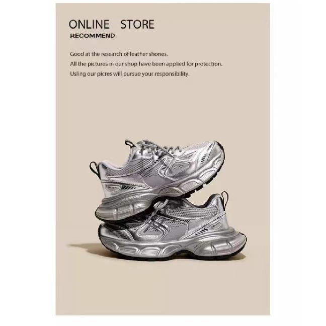 Girls' Sports Shoes silver Children's Dad Shoes New Autumn Girls' Breathable Casual Shoes Mesh Running Shoes