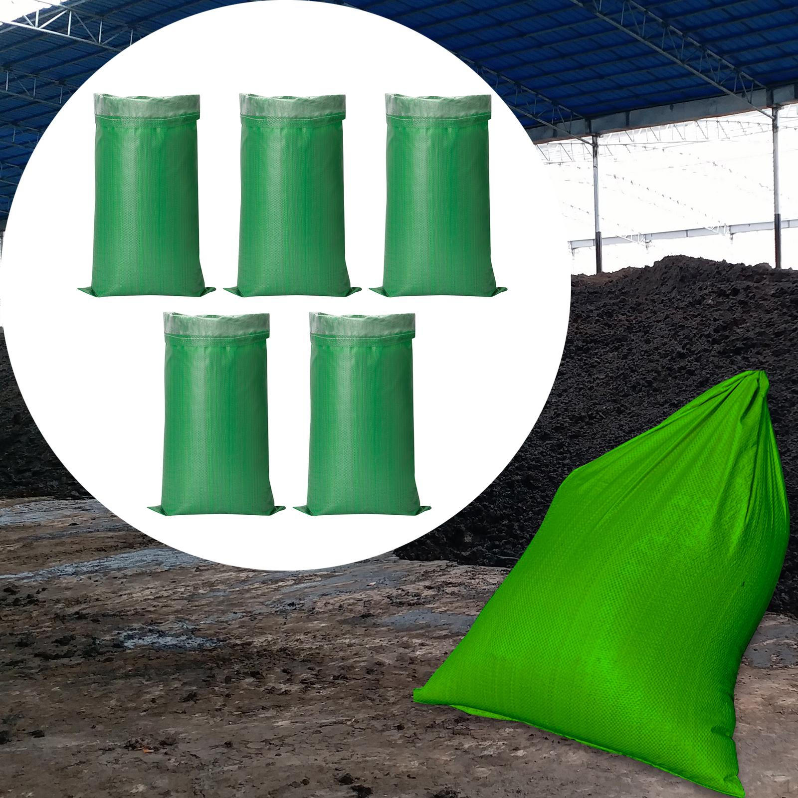 

5 шт. мешков для сбора травы в саду, двухслойные, для мусора на патио, прочные, профессиональные, гидроизоляционные 50x90cm