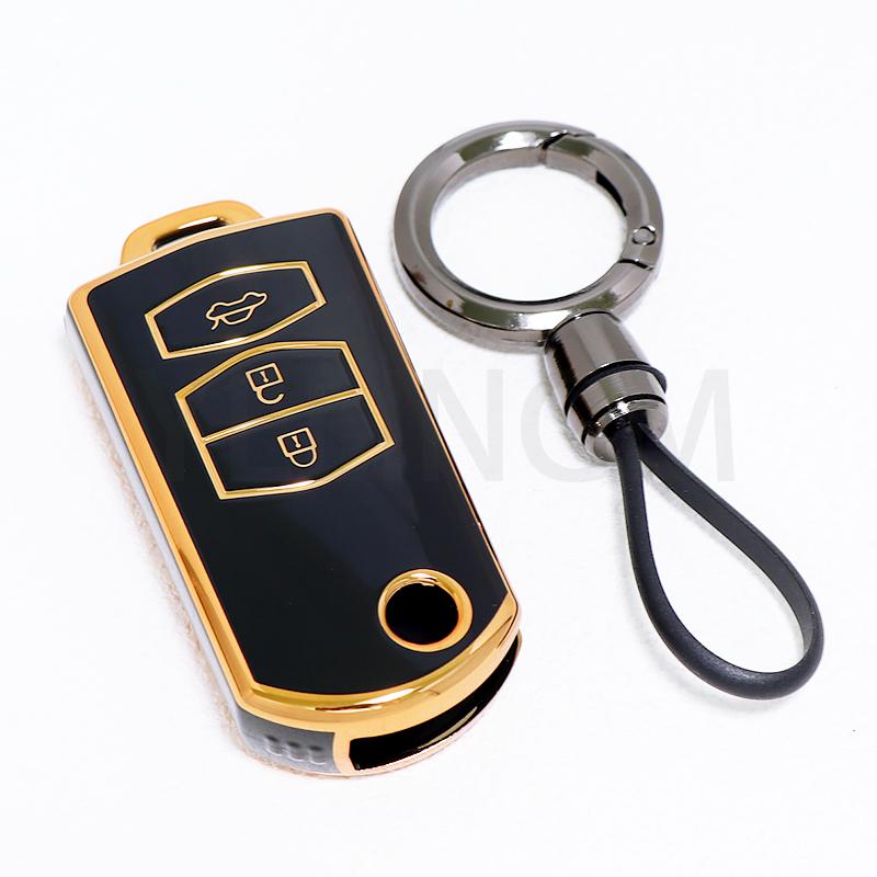 New 2 3 Button Car Folding TPU Key Case Cover Shell Fob For Mazda 2 3 5 6 CX7 CX9 RX8 MX5 MPV Car Key Protection Accessories