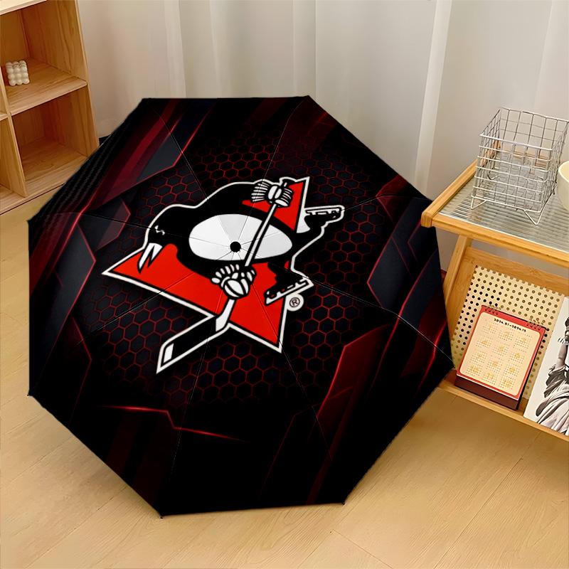 Pittsburgh Penguins Print Auto 8?Ribs Folding Umbrella Wind Resistant Lightweight Automatic Umbrella For Daily Travel