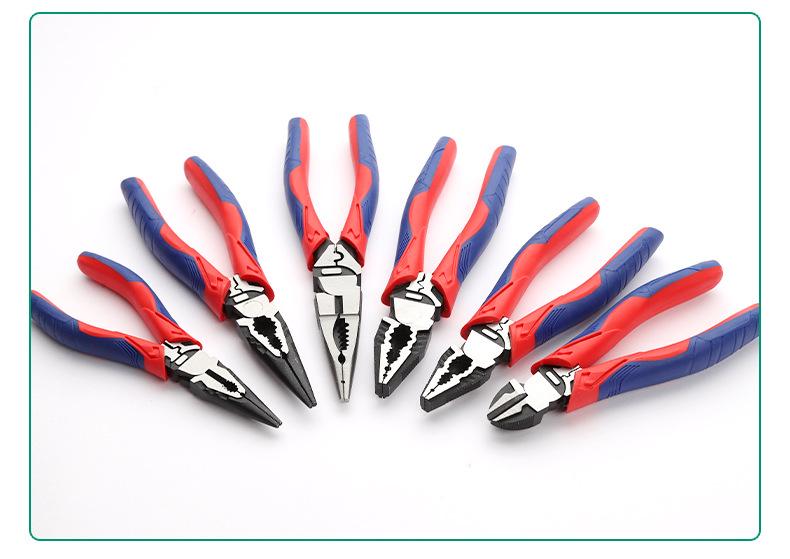 Industrial Grade Multi-Function Needle-Nose Pliers with Wire Cutters, Diagonal Cutters, and Hammer