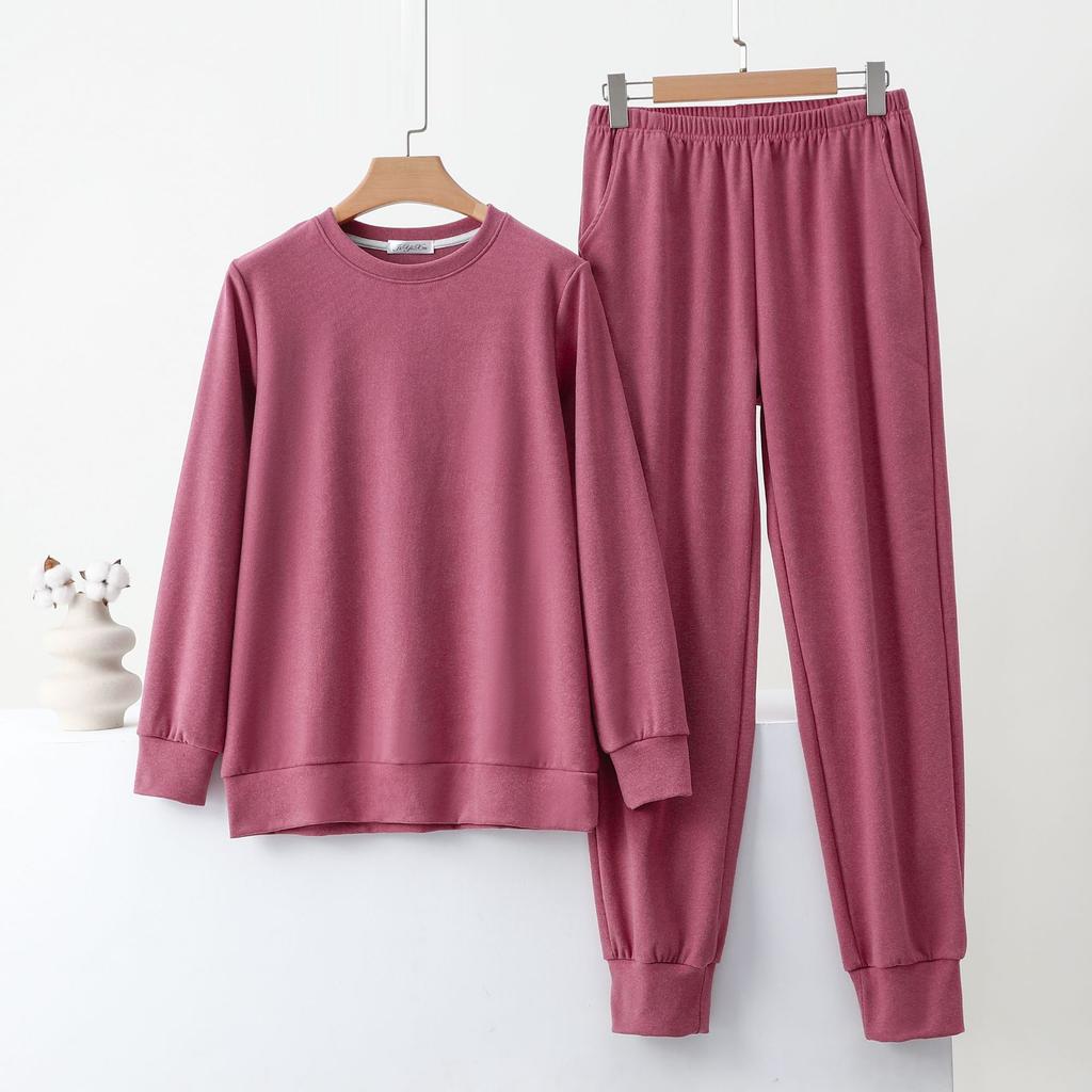 Women's Crew Neck Long Sleeve Sweatshirt Loose Fit Casual Pants Set 2 Piece Tracksuit