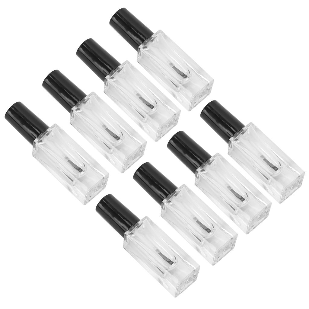 8 Stück Nachfüllbare Nagellackflaschen Transparentes Glas Nagellack Rechteckige Flaschen 7ml