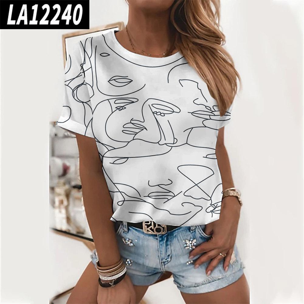 Crew Neck Versatile Women s Top Fashion Loose Short Sleeve Casual T-Shirts Women’s S