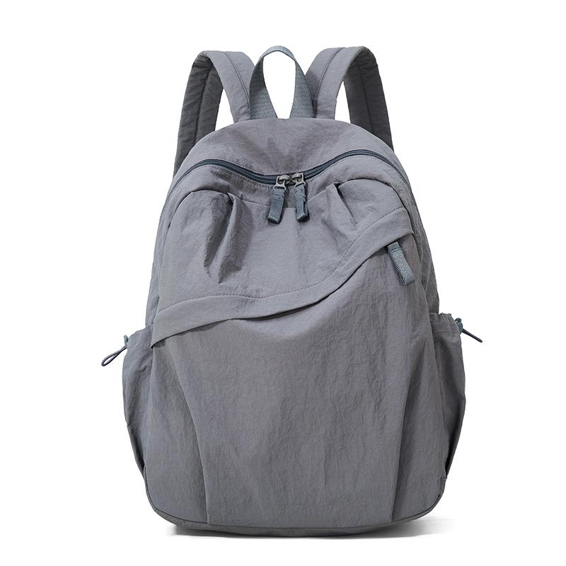 Ultra-leichter Damen-Nylon-Rucksack im koreanischen Stil - Großes Fassungsvermögen, Vielseitig, Einfarbige Ausführung für den täglichen Weg