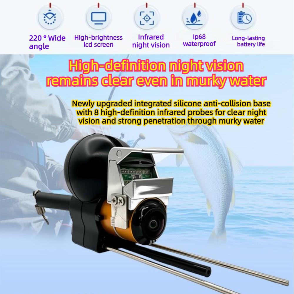 Underwater Camera Fish Finder 4.3/5 Inch External LEDs Murky Water, 220° Wide View Fishing Camera, 8IR Night Vision IP68