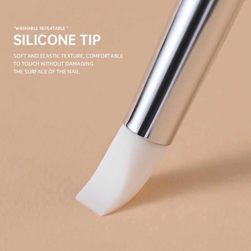Multi-Functional Silicone Nail Art Pen for Carving, Smudging, and Pressing Powder