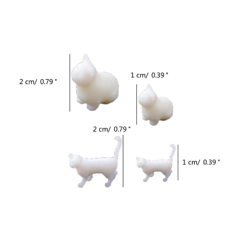 Cute Cat Resin Fillers with Crystal Droplets Flexible Silicone Mould Miniature Landscape Decorations for Home and Office