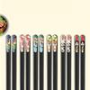 New Style Reusable Non-slip Glass Fiber Gifts Chopsticks Dinnerware Set Tableware Kitchen Supplies