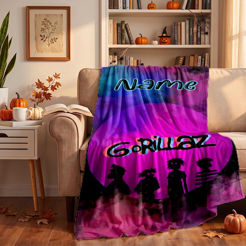 Gorillaz Custom Flannel Blankets Soft Warm Cozy Throws for Home Decor Holiday Gifts