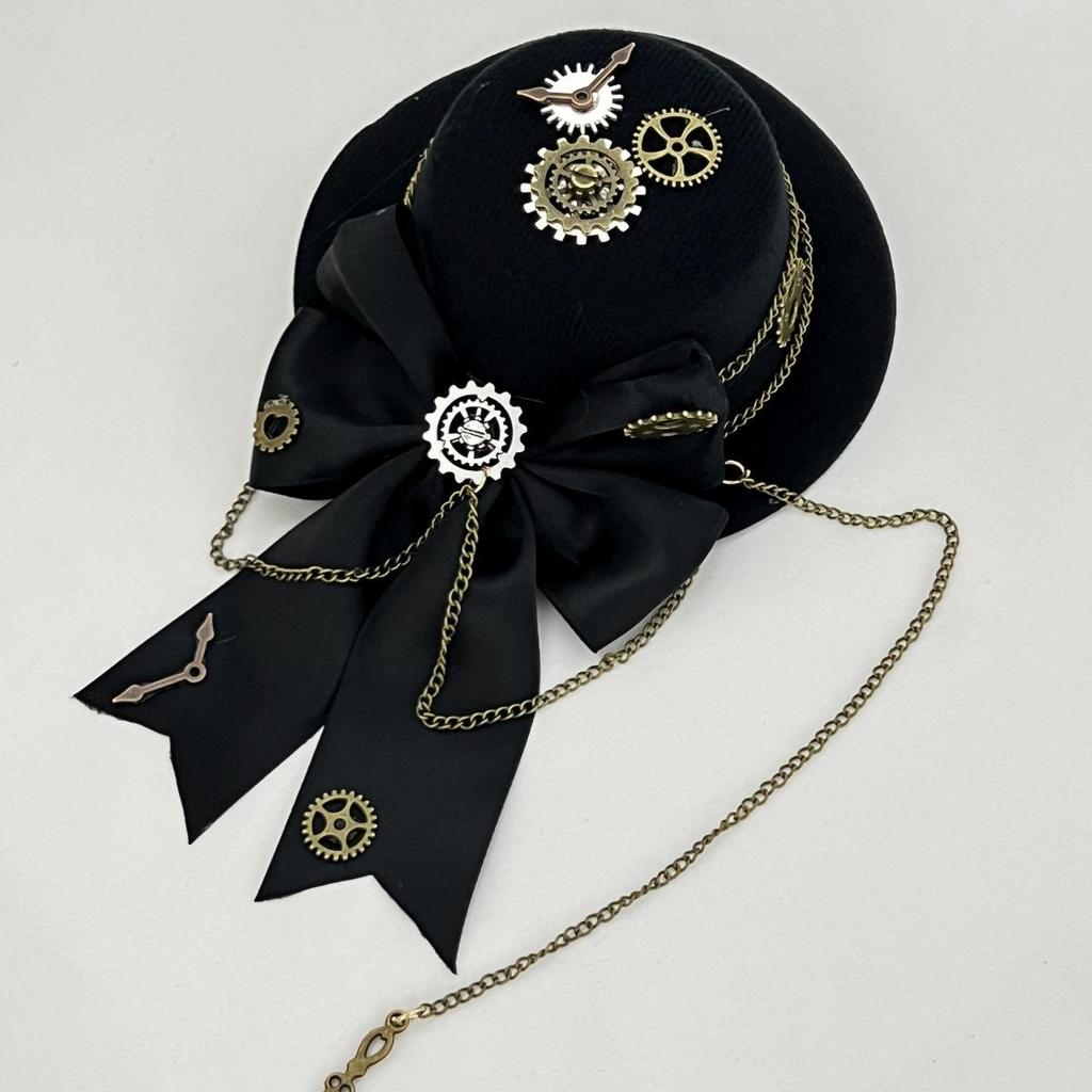 Pinza para el pelo con sombrero de copa de engranaje Steampunk