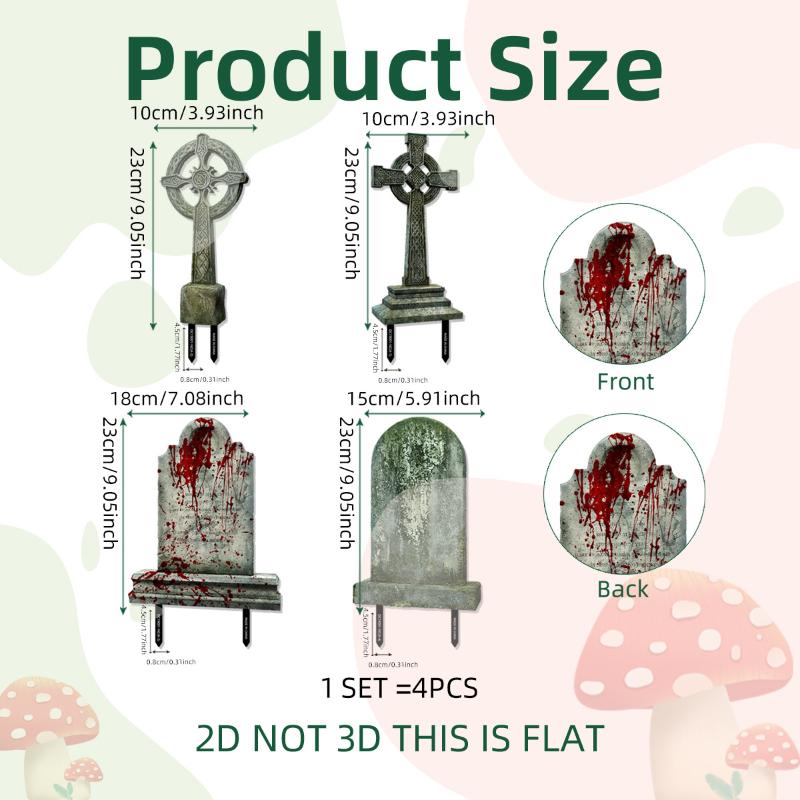 2Pcs Halloween Horror Props 2D Bloody Hand Stake For Outdoor Garden Yard Sign Decor Halloween Decoration Party Home Ornament