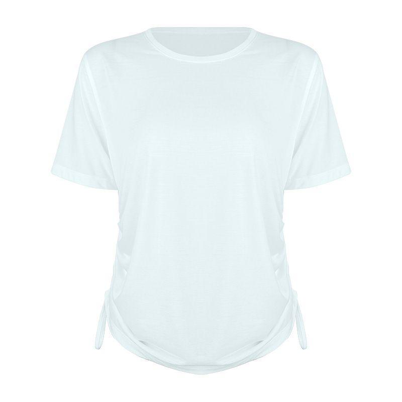 

Summer 2025 New Yoga Clothes Women s Sports T-shirt Lightweight Sports Tops Moisture Absorption Quick-Drying Loose Fitness Short Sleeve Elastic Elf Blue S
