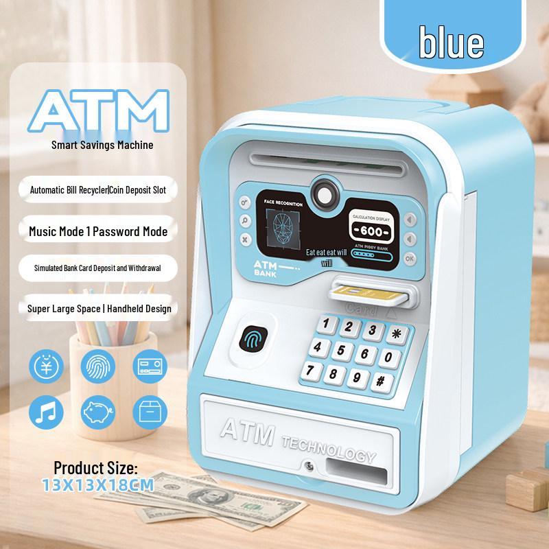 Large Cartoon Piggy Bank with Lock: Automatic Deposit/Withdrawal Savings Jar for Kids, Password-Protected Gift
