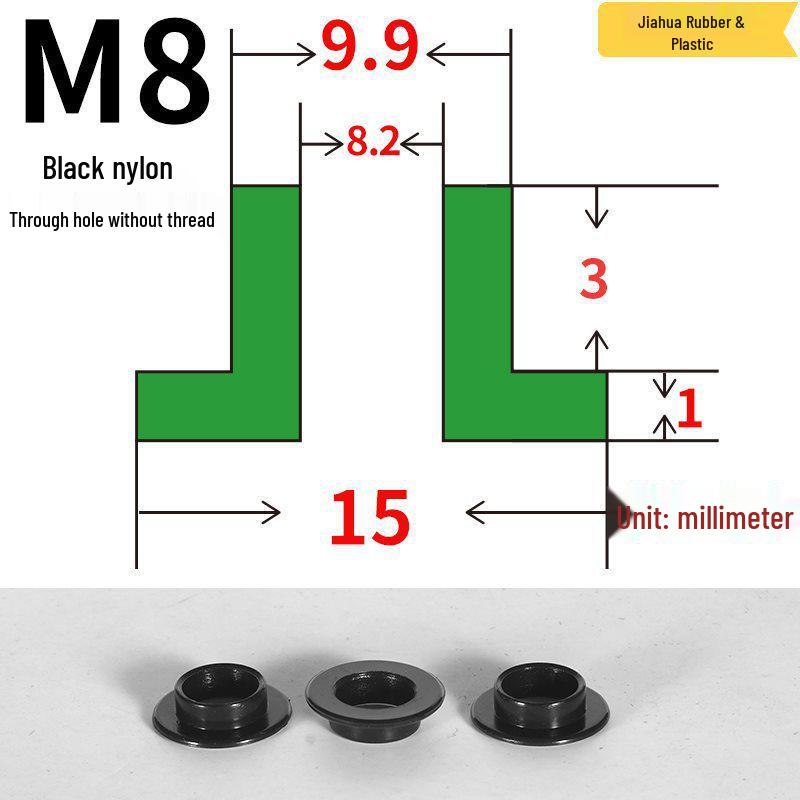 T-förmige Nylon-Dichtungsscheibe M3-M35 Gewinde Isolierabstandshalter