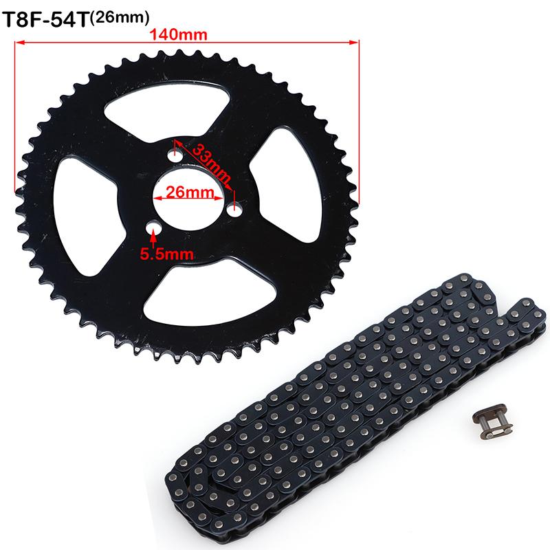 47cc 49cc T8F Chain 136 Links and 38 44 54 58 64 74 Tooth Sprocket for Mini Motorcycle Atv 4 Stroke 2 Stroke Engine Parts