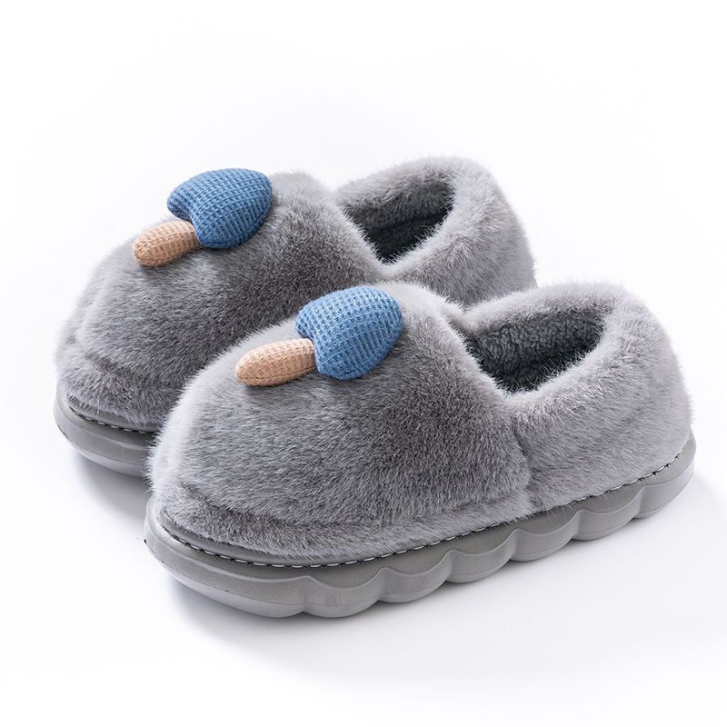 

Ladies Winter 2025 Indoor Home Household Plush Thermal Bag Heel Cotton Shoes Women s Plush Mushroom Cotton Slippers 44-45 сірий колір