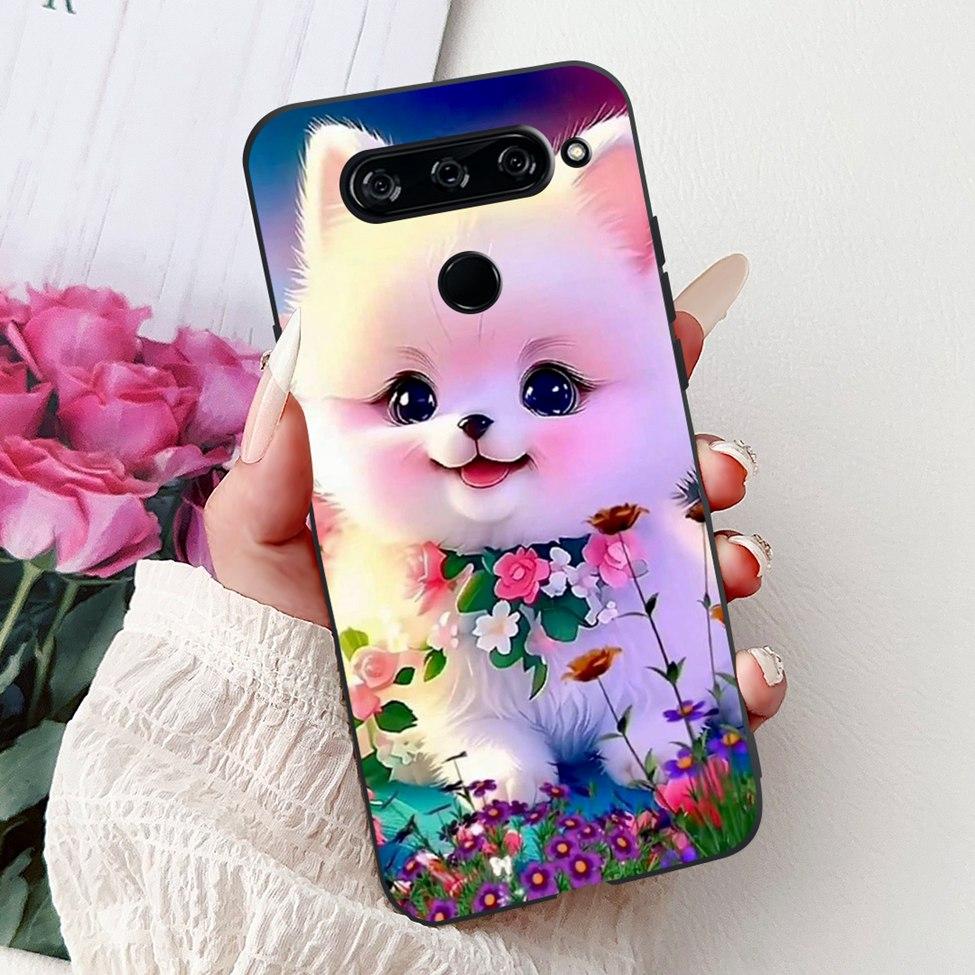 Funda For LG V40 ThinQ Case Cover Silicone Luxury Fashion Cute Cat Cool Shockproof Bumper Casing For LG V405 LM-V405 LM-V409N