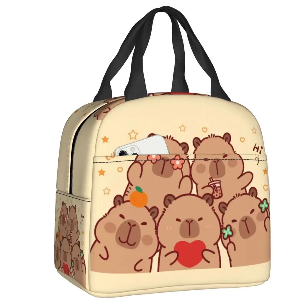Custom Capybara Lunch Bag Men Women Warm Cooler Insulated Lunch Box for Adult Office