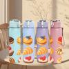 1PC Assorted Pastry Dessert Art 750ml Color Plastic Sports Water Bottle Leakproof Flip Straw Lid Suitable for Sports Office Home Use