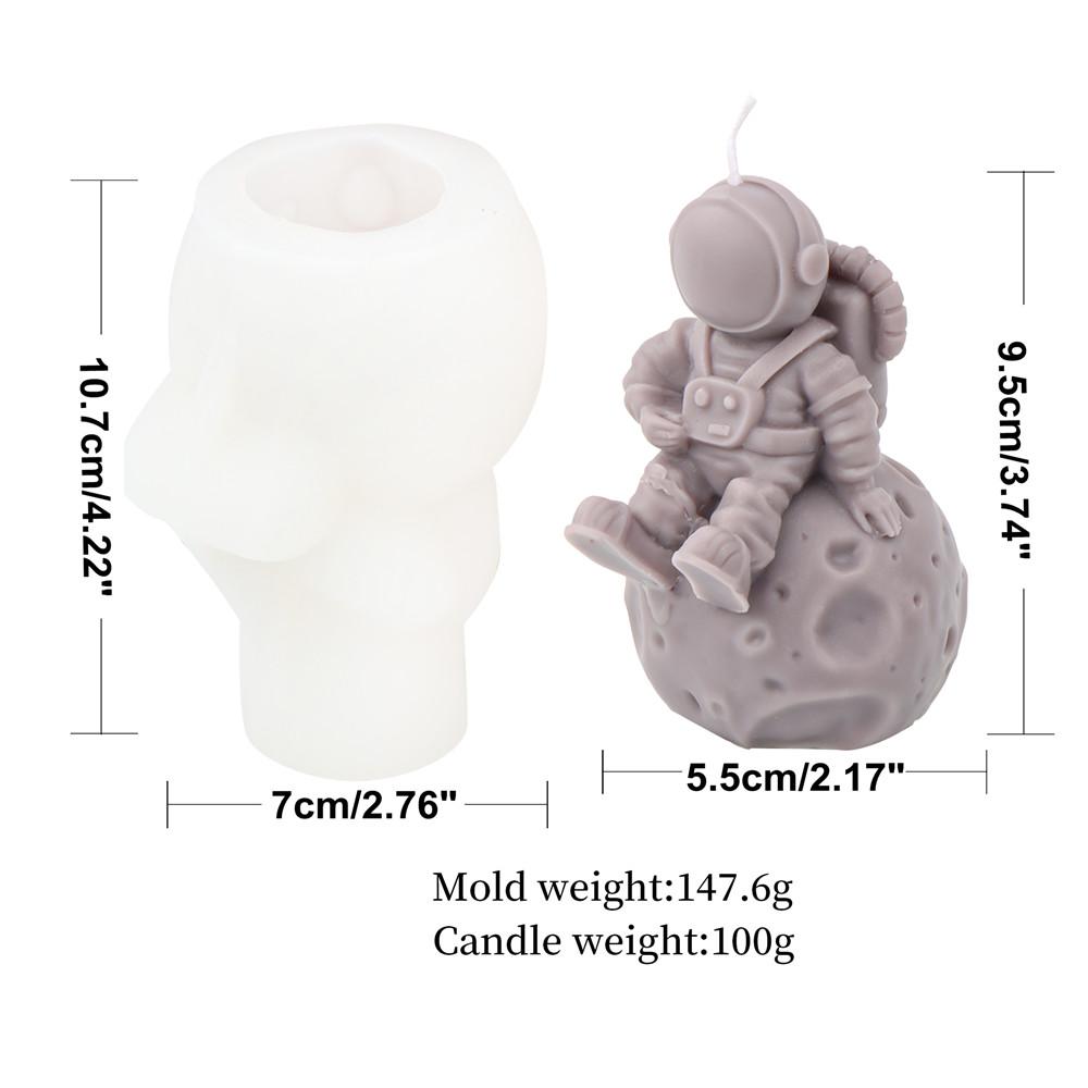 

3D Astronaut Space Man Aromatherapy Silicone Mold Candle Making Tool Gypsum Mold DIY Decoration светло-серый