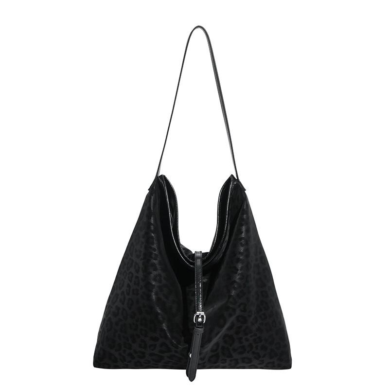 

Faux Leather Hobo Bag Women s Fashion Shoulder Tote with Leopard Texture