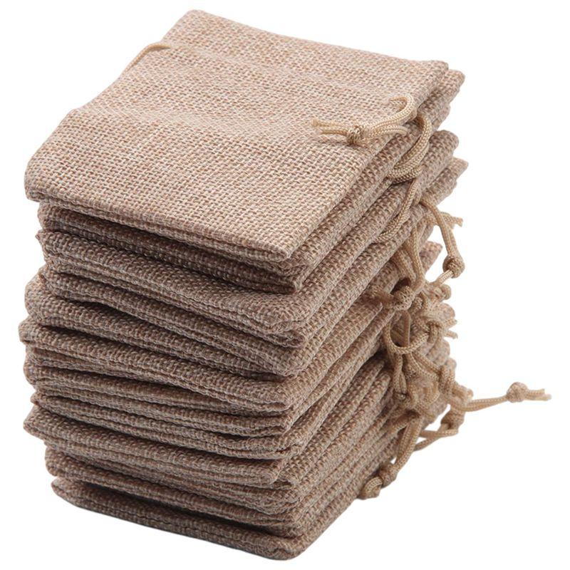 

AEE4-Small Burlap Bags With Drawstring,3X4inch Gift Little Burlap Drawstring Bags,Reusable To Store Tea Sachet Bags