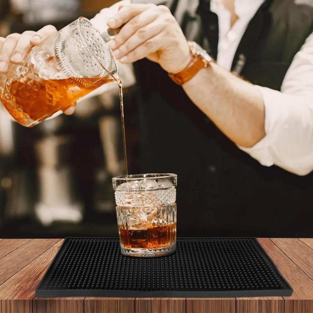 1/2pcs Anti-slip PVC Cup Mat Bar Mat Rubber Coffee Bar Mats Waterproof Heat Resistant Drain Mat for Bar Cafe Mat 30*15CM