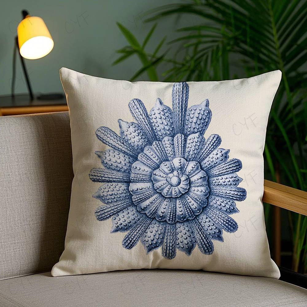 Blue Sea Creature Coral Shrimp Pillow Case Custom Printed Brushed Fleece Pillow, Baby Skin-Touch, Eco-Friendly Dye-Sublimation C