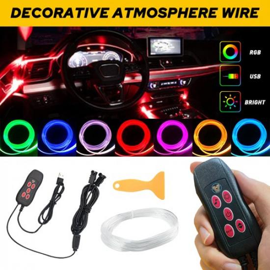 

2-in-1 Interior Atmosphere Car Wire Auto Light Strip LED Accessories Lamp Decor