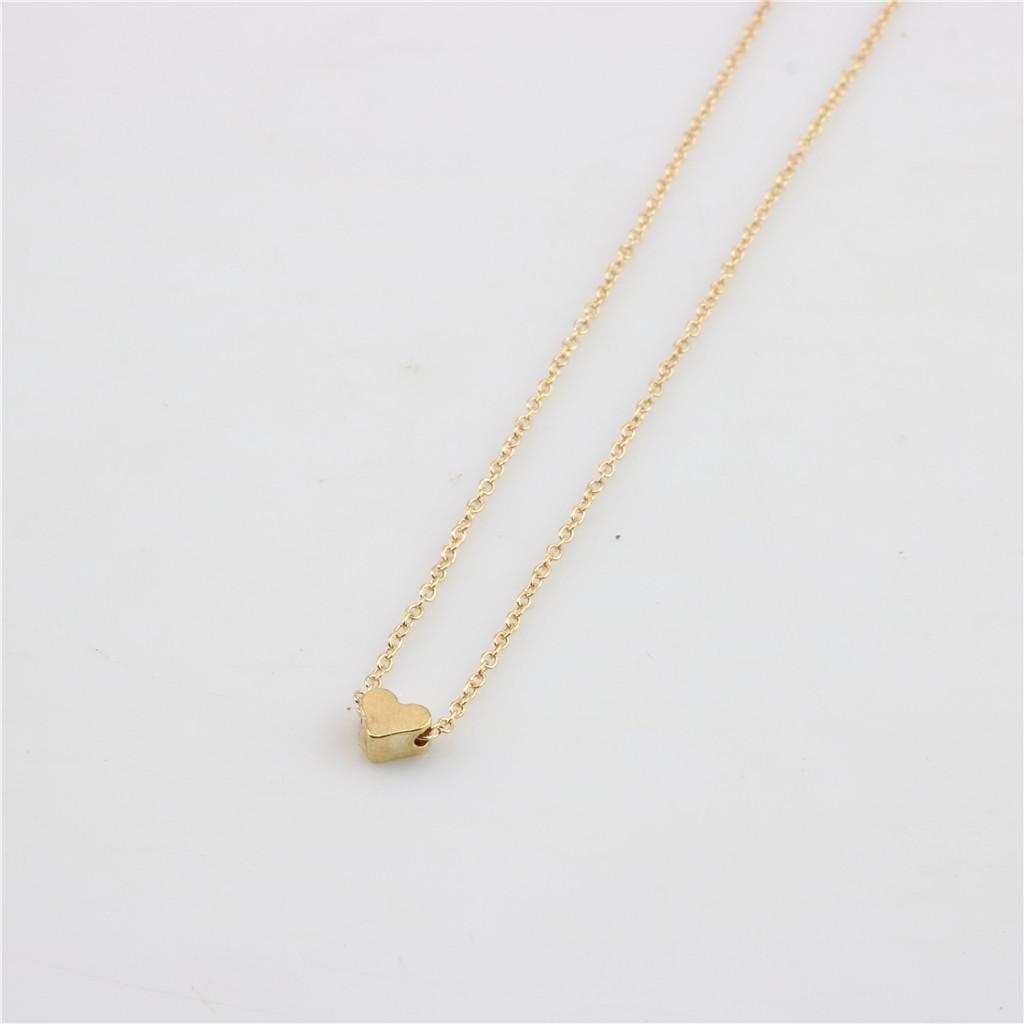 Elegant Small Smooth Heart Pendant Necklace Stylish Fashion Jewelry for Women Steel Stainless