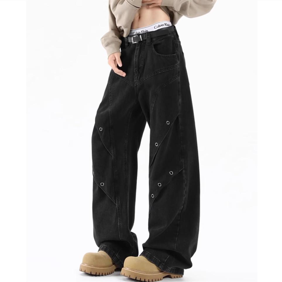 American Retro Design Jeans Men's Spring and Summer New High Street Ruffian Handsome Trend Versatile Loose Tooling Wide-leg Pants