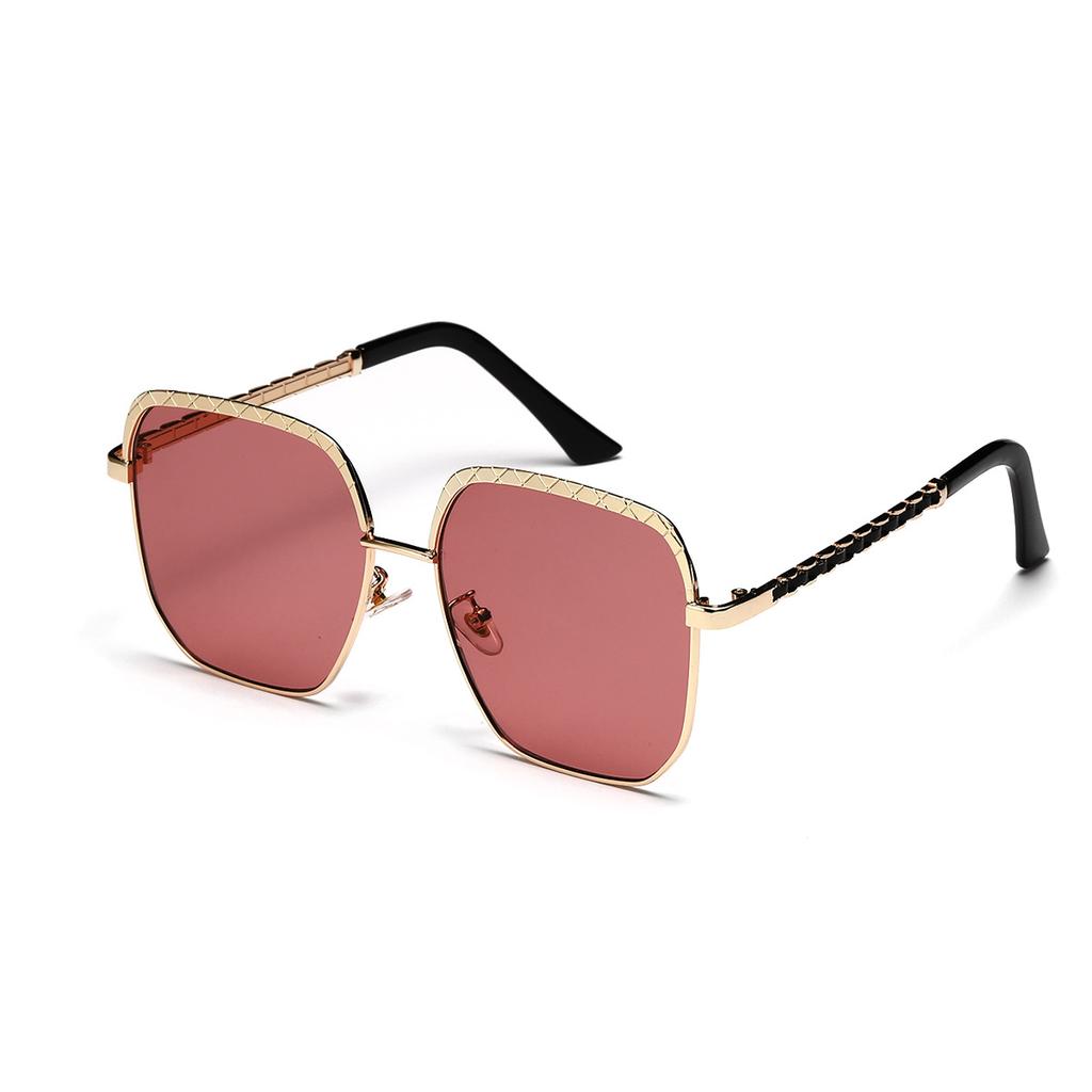 Large Frame Glasses Plain Sunglasses Women Ins Metal Square Sunglasses Men'S Glasses
