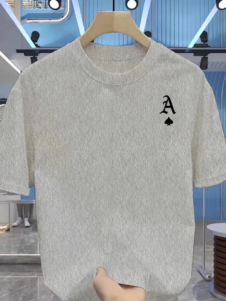Men's Summer 100 Cotton Fashionable Casual Loose Large Size Style Printed Round Neck Short Sleeve T-shirt Top