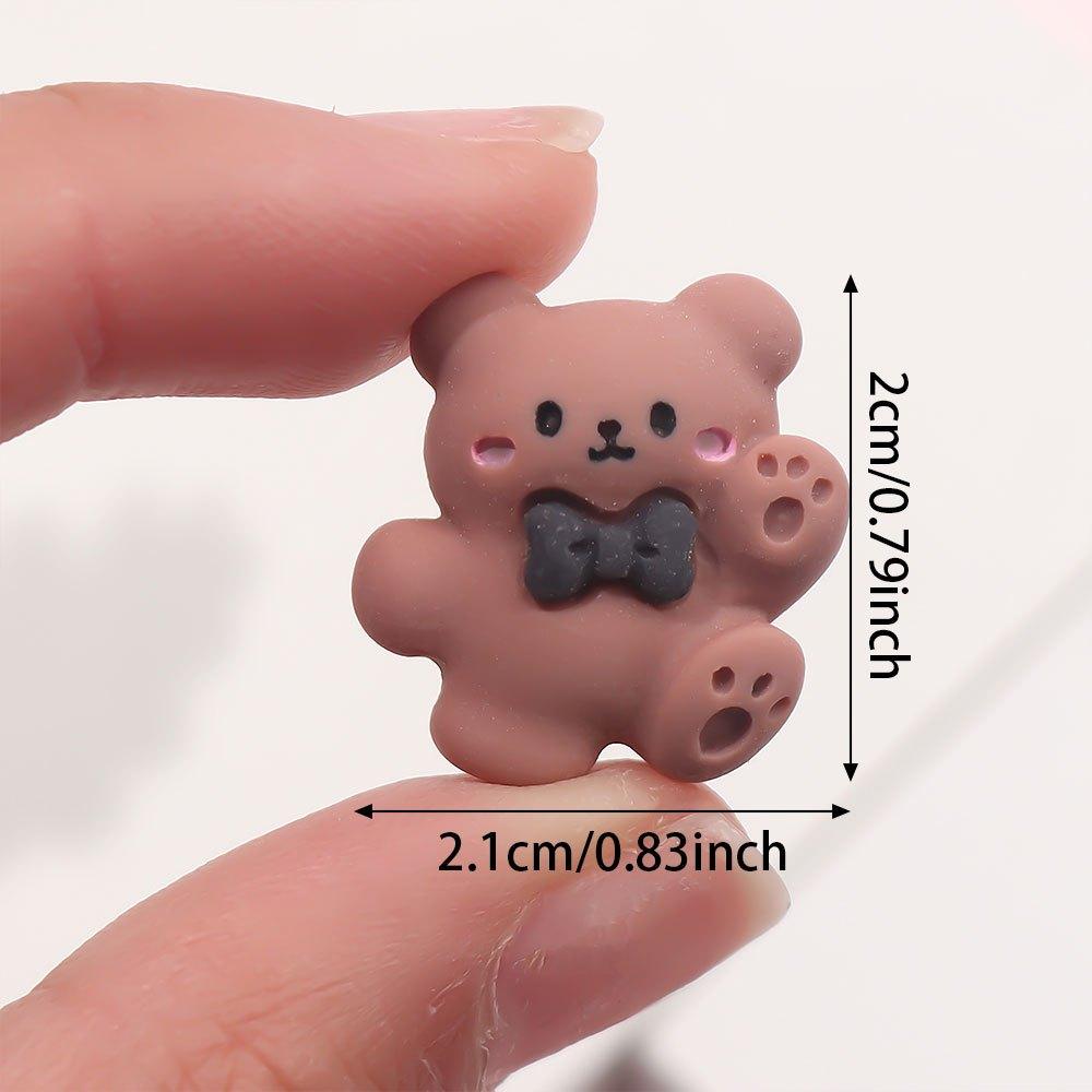 7/15/31 Stück Harz Tier Bär Dekorationszubehör Braunbär flache Rückseite Perlen DIY Zubehör Dekoration Strandurlaub