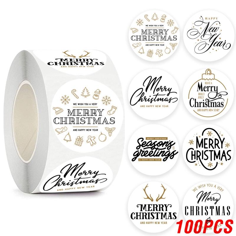 100-500Pcs High-Quality Merry High-Quality Christmas High-Quality Stickers 1Inch High-Quality Santa High-Quality Merry High-Quality Tree