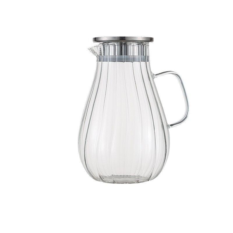 High-Temperature Resistant Glass Cold Water Pitcher - Large Capacity Japanese Style Heat-Resistant Jug with Cold Water Cup