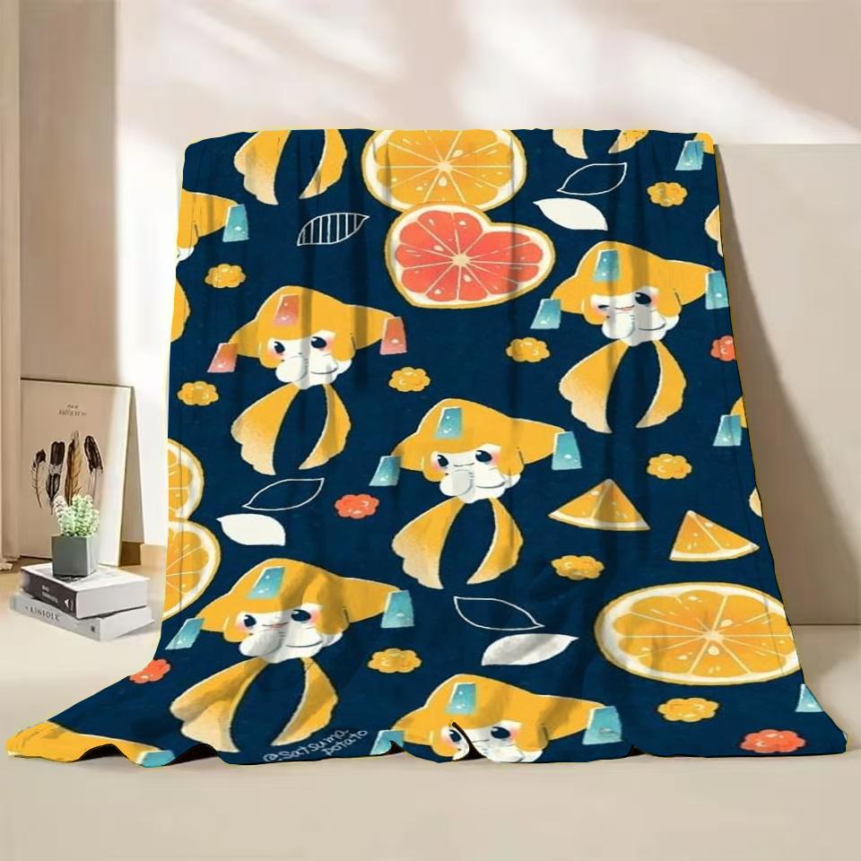 Pokemon Jirachi Cartoon Flannel Fluffy Blanket for Home Bedroom Bed Sofa Office Children Cover Adult Soft Blanket Baby Cute Gift