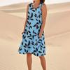 Women's Casual Summer Floral Print Sleeveless Pocket Dress