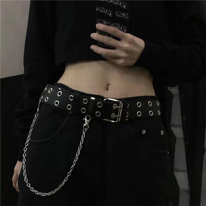 1Pc American Retro Heavy Industry Belt Accessories Women's Waist Decoration Jeans Metal Rivet Belt Wide Version