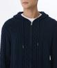 Musinsa Standard Aran Cable Knit Hooded Zip-Up [Navy]