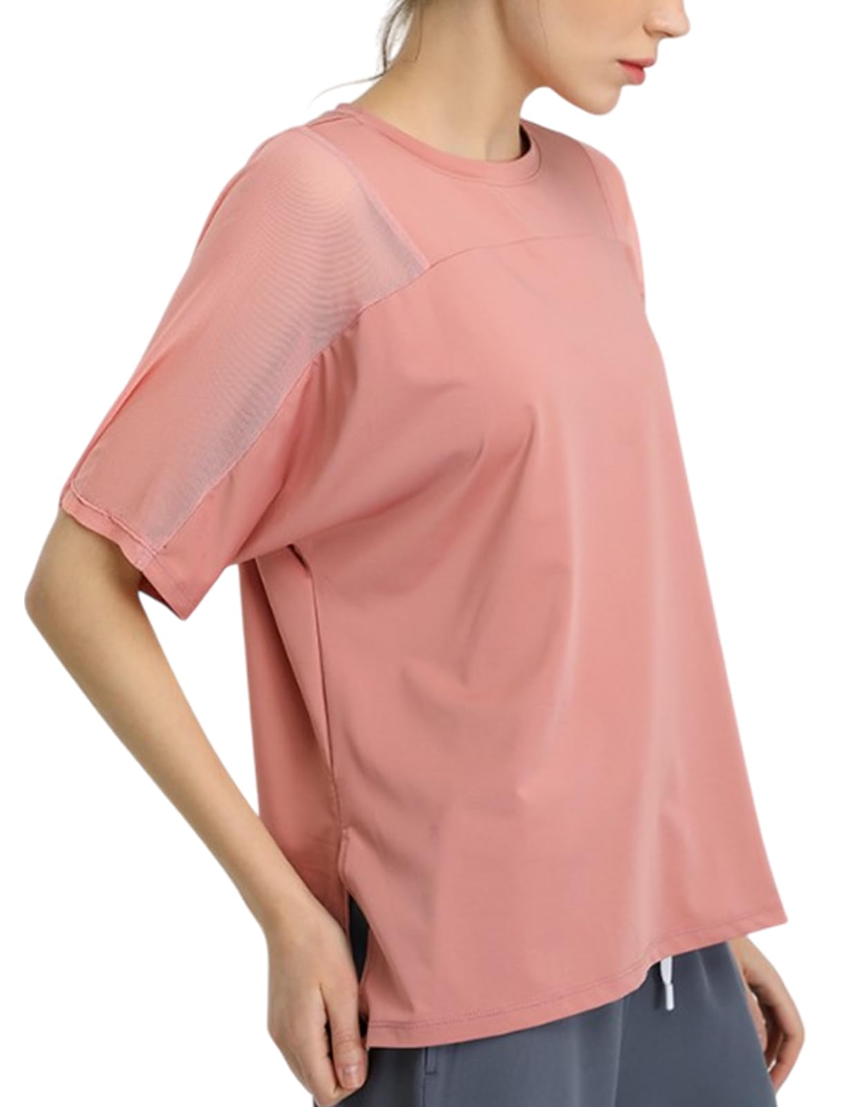 

Ranmy Stage Oversized Sportswear for Flattering Yoga Short Sleeve for Size L Tops, T-Shirt Women, Quick-Drying, Stretchy, Breathable, Lightweight,